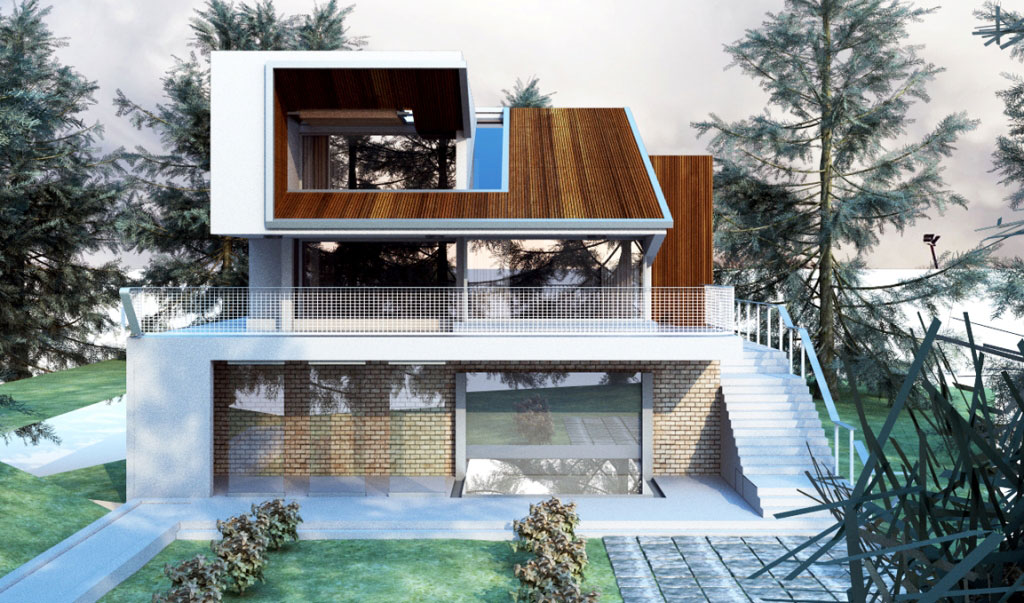 Residential Villa Designed by Mojtaba Nabavi and Zeinab Maghdouri Exterior Perspective 